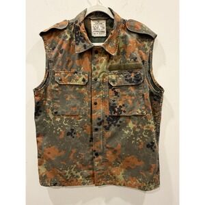 Flecktarn Camouflage Combat Survival Vest Mens Lg German Military 1995 Field EUC